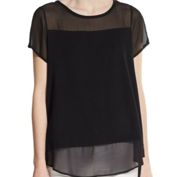 Vince Camuto Tops - Vince Camuto Gently Used Partially Sheer Black Top